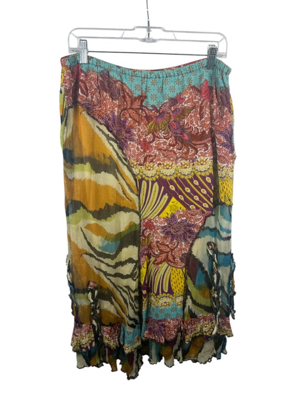 Anu By Natural Skirt Womens Large Peasant Maxi Boho Fairy Broomstick Patchwork